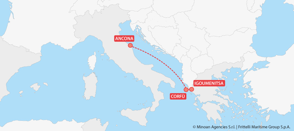 mappa traghetti grecia ancona igoumenitsa grimaldi lines minoan lines