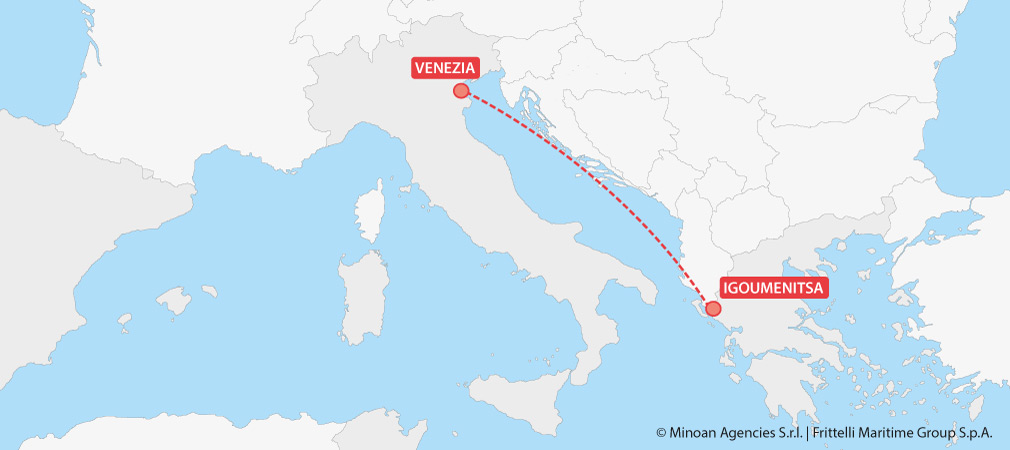 mappa traghetti grecia venezia igoumenitsa grimaldi lines minoan lines