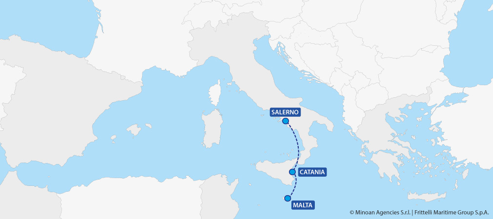 mappa traghetti malta salerno la valletta grimaldi lines