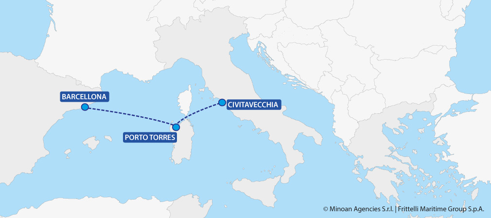 mappa traghetti spagna civitavecchia barcellona grimaldi lines