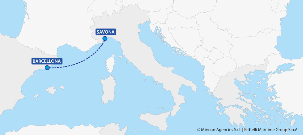 mappa traghetti spagna savona barcellona grimaldi lines