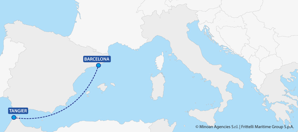 map ferries spain morocco barcelona tangier grimaldi lines