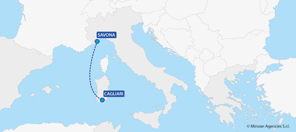 map ferries italy sardinia savona cagliari grimaldi lines