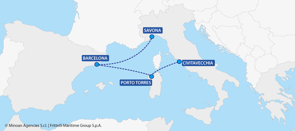 map ferries italy spain grimaldi lines