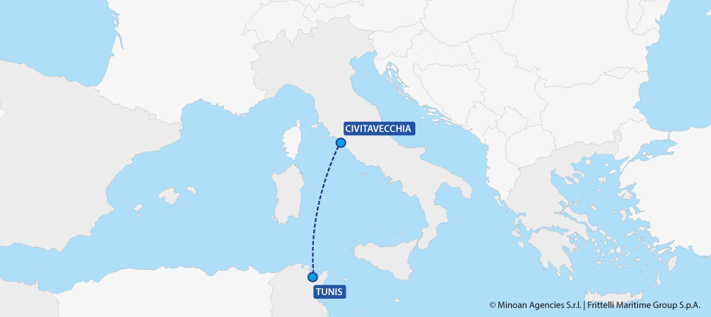 map ferries italy tunisia civitavecchia tunis grimaldi lines