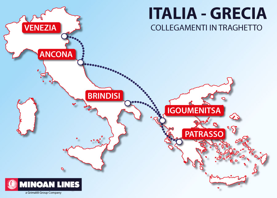 mappa linee grimaldi minoan lines italia grecia